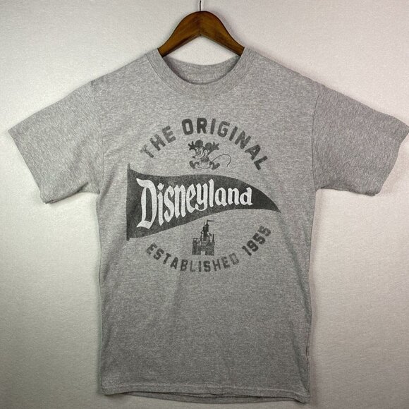 Disneyland The Original Mickey Mouse T Shirt Heather Gray Mens Small Hanes - Picture 1 of 9